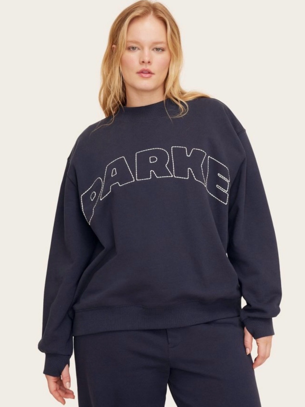 PARKE x Target Navy Logo Crewneck Sweatshirt